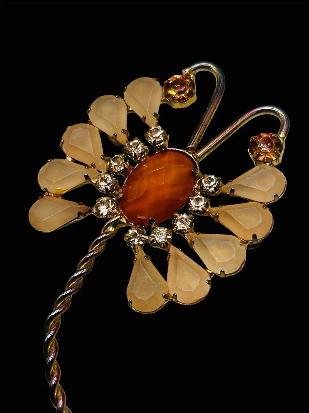Huge Vintage Fantasy Lucite Dragonfly Brooch